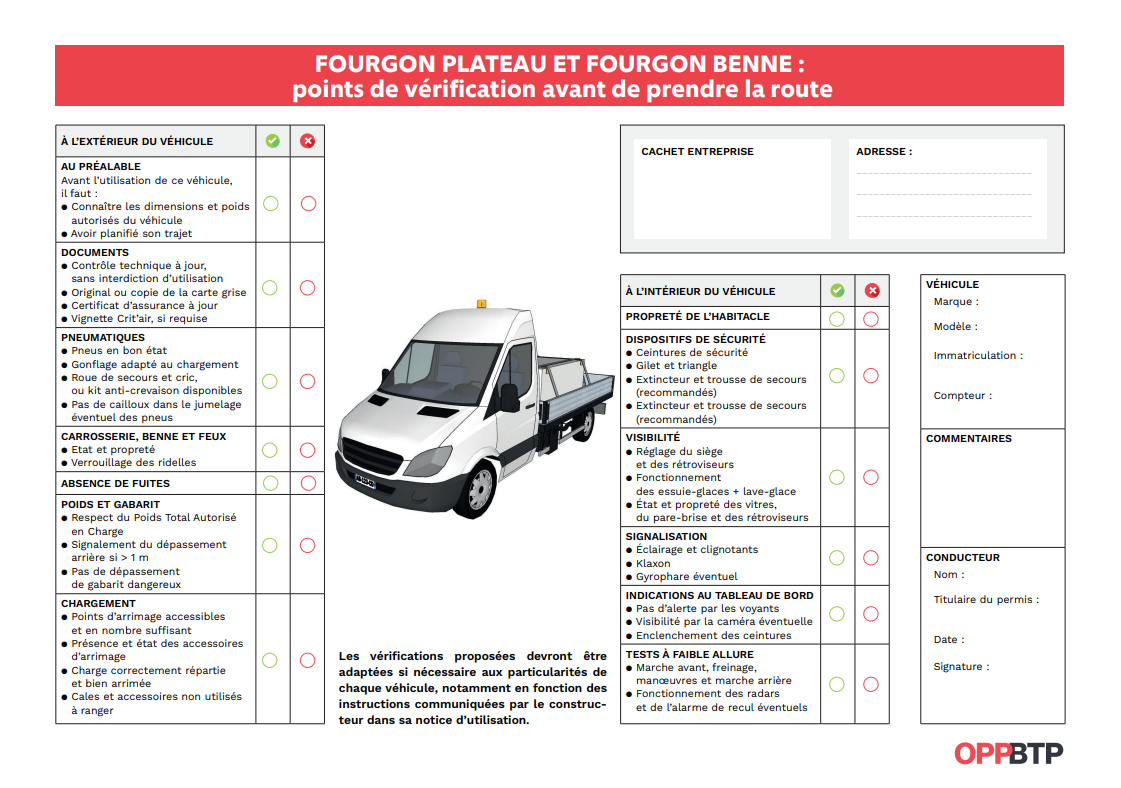 couverture je verifie fourgon plateau benne
